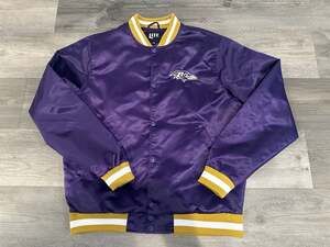 Vintage Baltimore Ravens Miller Lite Satin Varsity Bomber Jacket
